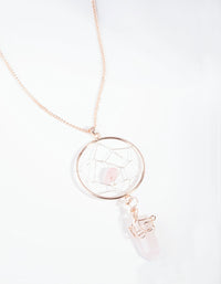 Rose Gold Rose Quartz Dreamcatcher Necklace - link has visual effect only
