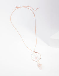Rose Gold Rose Quartz Dreamcatcher Necklace - link has visual effect only
