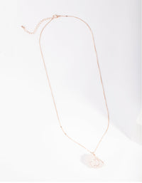 Rose Gold Wire Wrapped Rose Quartz Necklace - link has visual effect only
