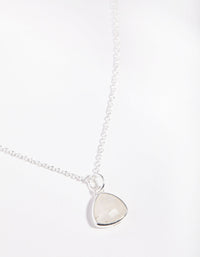 Sterling Silver Moonstone Bezel Pendant Necklace - link has visual effect only