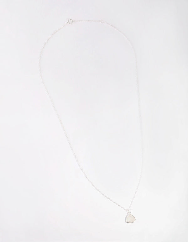 Sterling Silver Moonstone Bezel Pendant Necklace