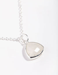 Sterling Silver Moonstone Bezel Pendant Necklace - link has visual effect only
