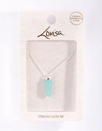 Sterling Silver Amazonite Shard Pendant Necklace - link has visual effect only