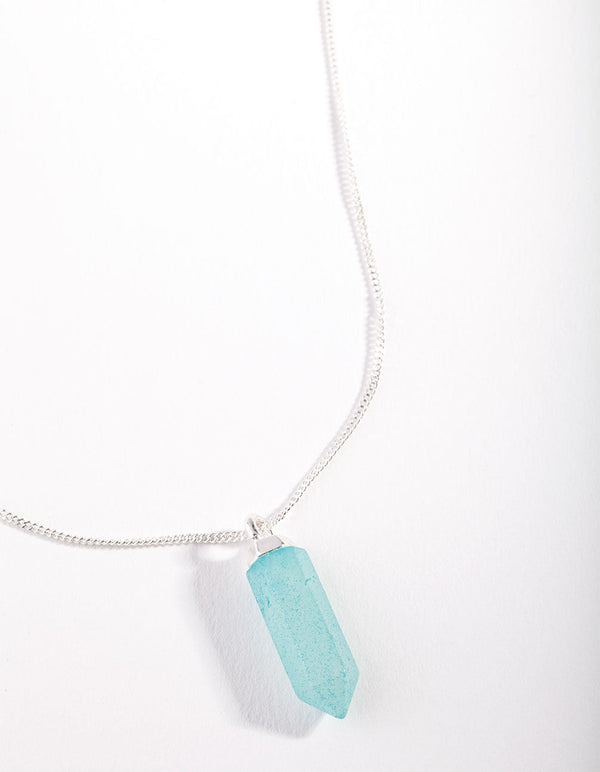 Sterling Silver Amazonite Shard Pendant Necklace