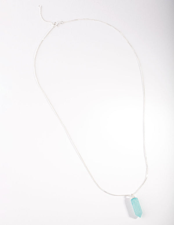 Sterling Silver Amazonite Shard Pendant Necklace