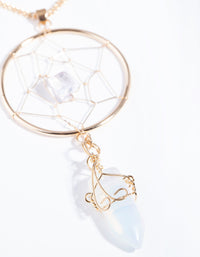 Gold Moonstone Dreamcatcher Necklace - link has visual effect only