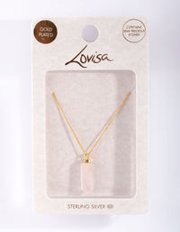 Gold Plated Sterling Silver Rose Quartz Shard Pendant Necklace - link has visual effect only