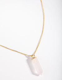 Gold Plated Sterling Silver Rose Quartz Shard Pendant Necklace - link has visual effect only