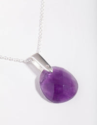 Sterling Silver Faceted Amethyst Pendant Necklace - link has visual effect only