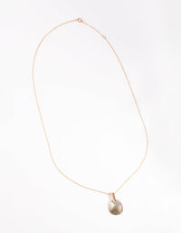 Gold Plated Sterling Silver Faceted Labradorite Pendant Necklace - link has visual effect only