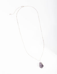Rhodium Wire Wrapped Amethyst Necklace - link has visual effect only