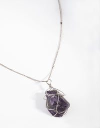 Rhodium Wire Wrapped Amethyst Necklace - link has visual effect only