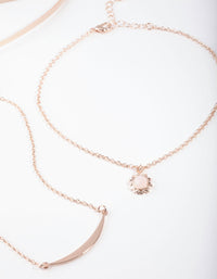 Rose Gold Rose Quartz Chain Choker 4 Pack - link has visual effect only