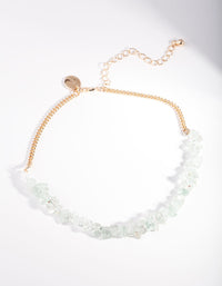 Gold Blue Rough Jade Stone Anklet - link has visual effect only