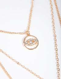 Gold Triple Row Dreamcatcher Moonstone Necklace - link has visual effect only