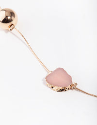 Gold Rose Quartz, Amethyst, Turquoise Long Necklace - link has visual effect only