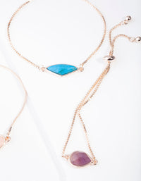 Silver Turquoise, Rose Quartz, Amethyst Bracelet Pack - link has visual effect only