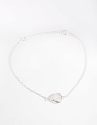Sterling Silver Moonstone Bezel Bracelet - link has visual effect only