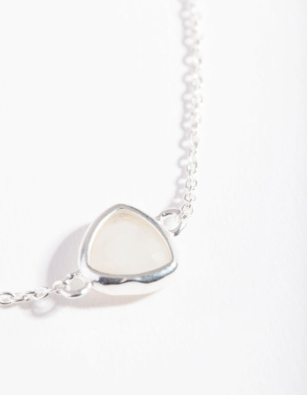 Sterling Silver Moonstone Bezel Bracelet