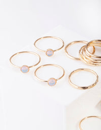 Gold Moonstone Textured Fine Ring 12 Pack - link has visual effect only
