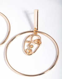 Gold Mini Face Drop Earrings - link has visual effect only