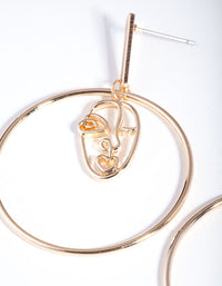 Gold Mini Face Drop Earrings - link has visual effect only