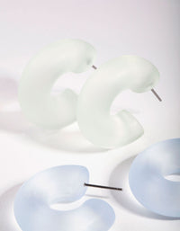 Gold Frosted Hoop Earring 2 Pack - link has visual effect only