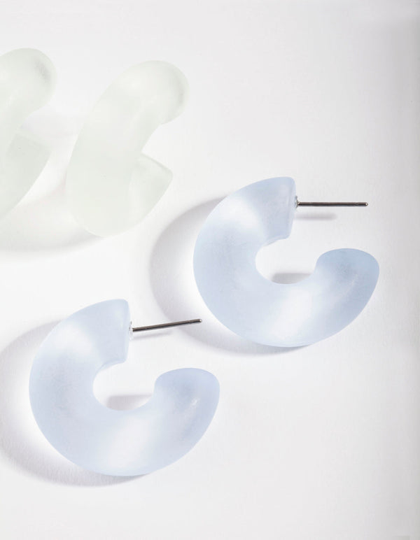 Gold Frosted Hoop Earring 2 Pack