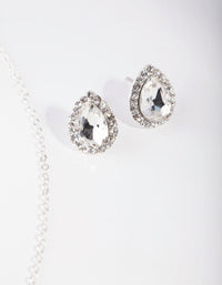 Silver Pear Crystal Jewellery Set - link has visual effect only