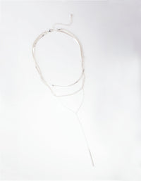 Silver Rope Snake Chain Triple Row Necklace - link has visual effect only