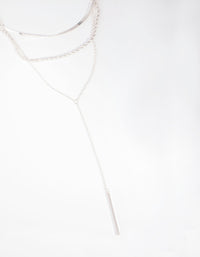 Silver Rope Snake Chain Triple Row Necklace - link has visual effect only