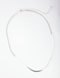 Silver Flat Snake Chain Necklace - link has visual effect only