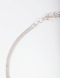 Silver Flat Snake Chain Necklace - link has visual effect only
