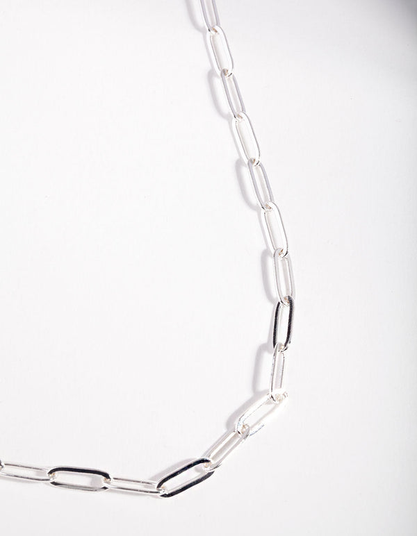 Rhodium Link Chain Necklace