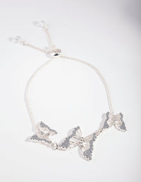 Silver Glitter Butterfly Toggle Bracelet - link has visual effect only