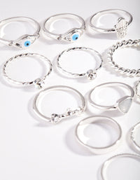 Silver Layered Symbol Ring Pack - link has visual effect only