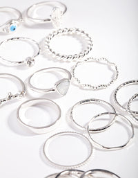 Silver Layered Symbol Ring Pack - link has visual effect only