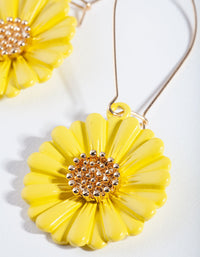 Gold Yellow Bright Daisy Earrings - link has visual effect only