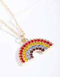 Gold Rainbow Diamante Pendant Necklace - link has visual effect only