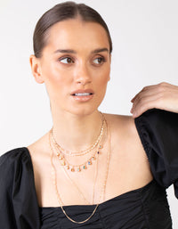 Gold Layered Rainbow Stone Necklace - link has visual effect only