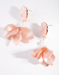 Pink Pearl Flower Petal Earrings - link has visual effect only