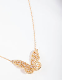 Gold Cubic Zirconia Butterfly Necklace - link has visual effect only