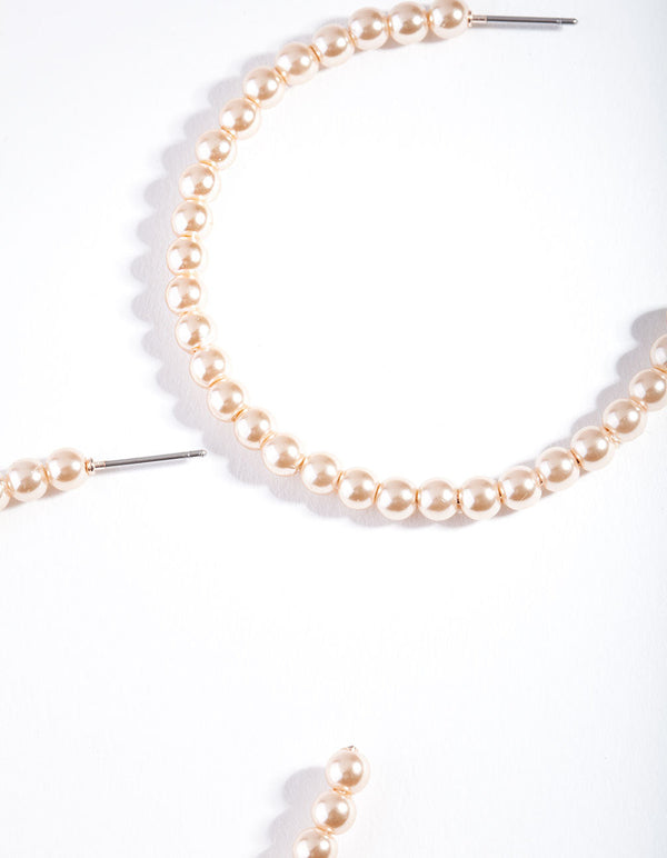 Rose Gold Mini Pearl Bead Earrings