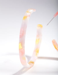 Orange Pink Acrylic Swirl Hoop Earrings - link has visual effect only