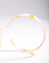 Orange Pink Acrylic Swirl Hoop Earrings - link has visual effect only
