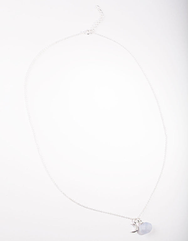 Sterling Silver Semi-Precious Teardrop Necklace