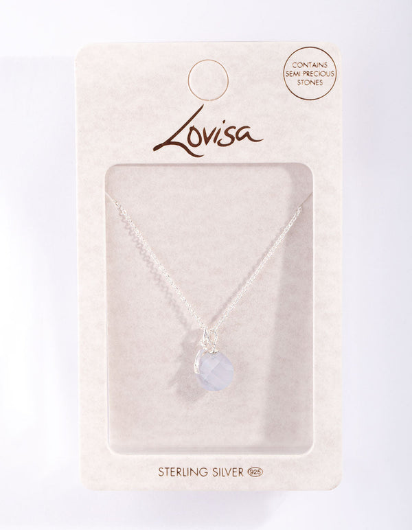 Sterling Silver Semi-Precious Teardrop Necklace