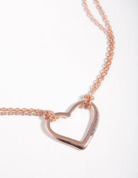 Rose Gold Open Heart Bracelet - link has visual effect only