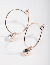 Rose Gold Mini Crystal Hoop Earrings - link has visual effect only