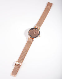 Rose Gold Facet Dial Watch - link has visual effect only